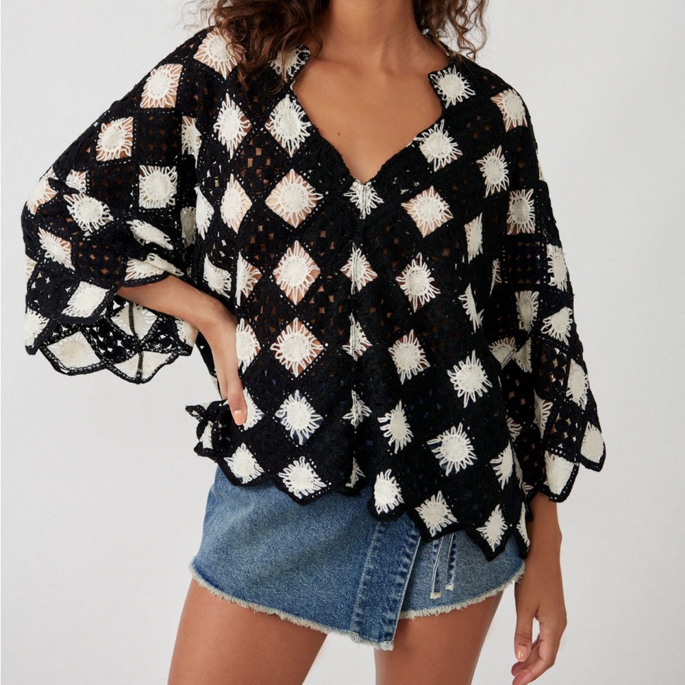 Free People Beach House Swim Coverup Crochet